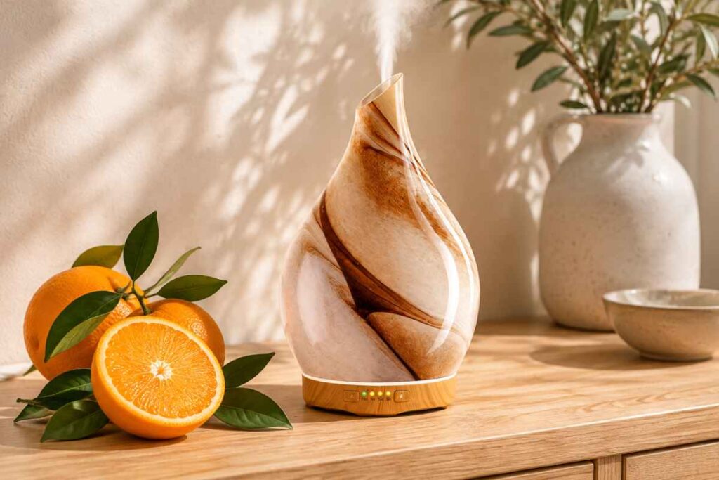 aroma-diffusor mit orangen
