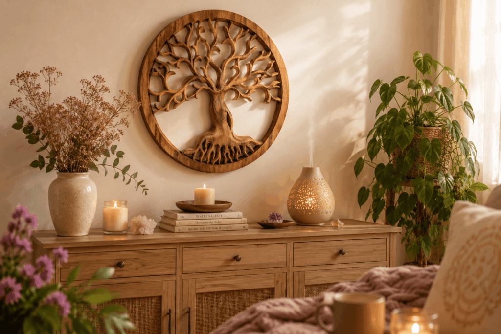 gemütliche ecke mit naturdetails