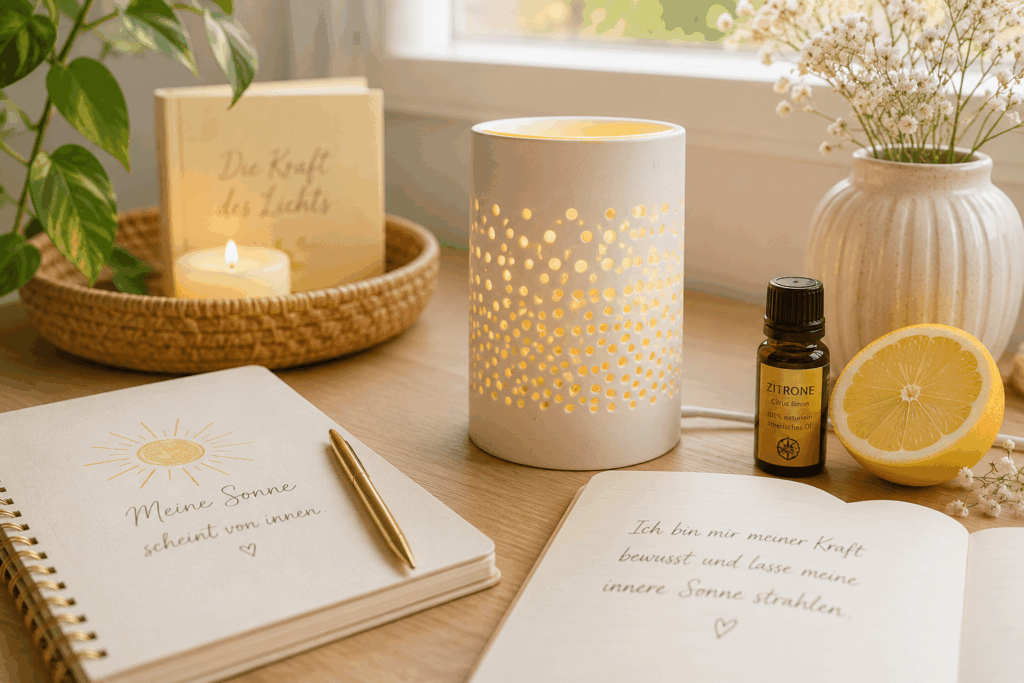 gemütliche zimmerecke mit duftlampe