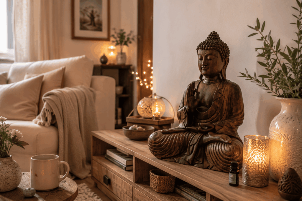meditationsbereich mit buddha