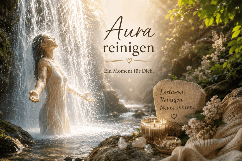 reinigung unter dem wasserfall