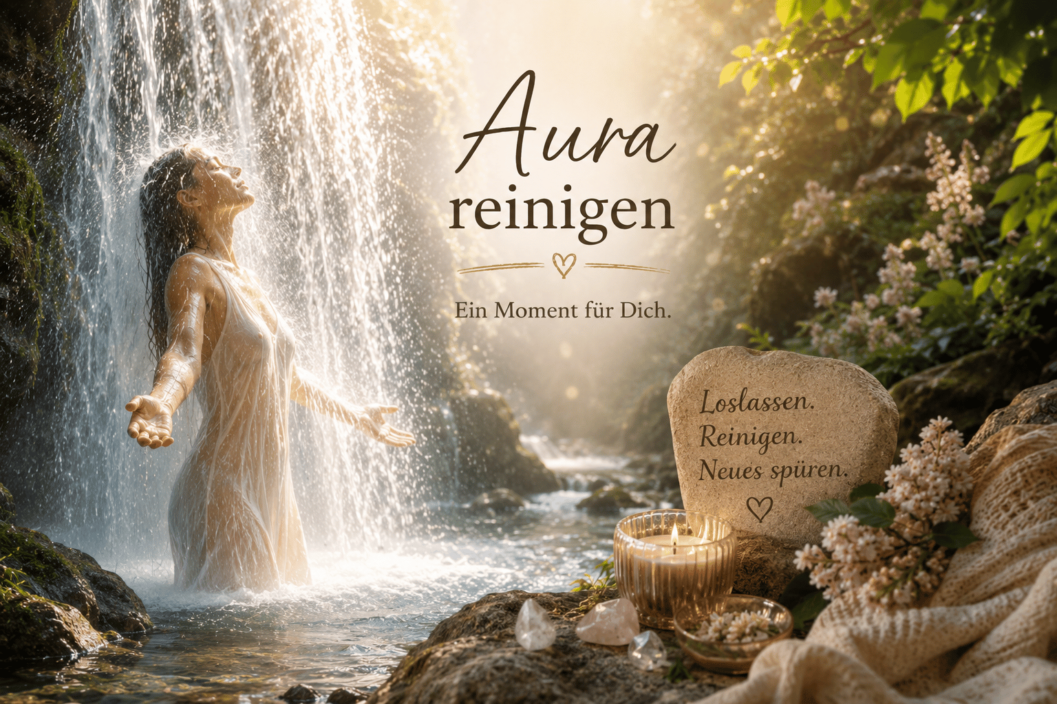 Ein klarer Moment reinigung unter dem wasserfall