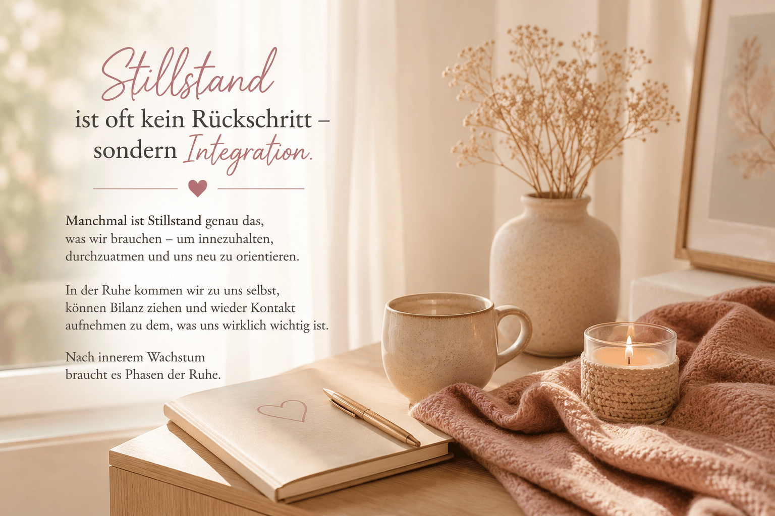 Manchmal braucht Wachstum eine Pause ruhe und integration im alltag